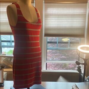 Forever 21 Red and Grey Knit Tank Dress